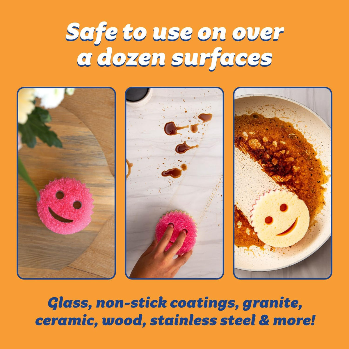 Scrub Daddy 6 Scrub Mommy Kitchen Sponges & 1 Daddy Caddy Sponge Holder - Scratch-Free for Dishes & Multipurpose Cleaning - BPA Free & Made with Polymer Foam - Stain & Odor Resistant