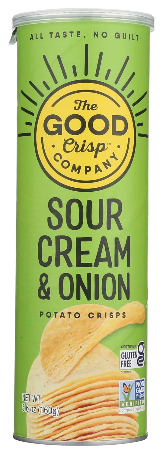 The Good Crisp Company Sour Cream & Onion Gluten-Free Potato Chips, 5.6 Ounce (Pack of 1), Non-GMO & Allergen-Friendly Snacks