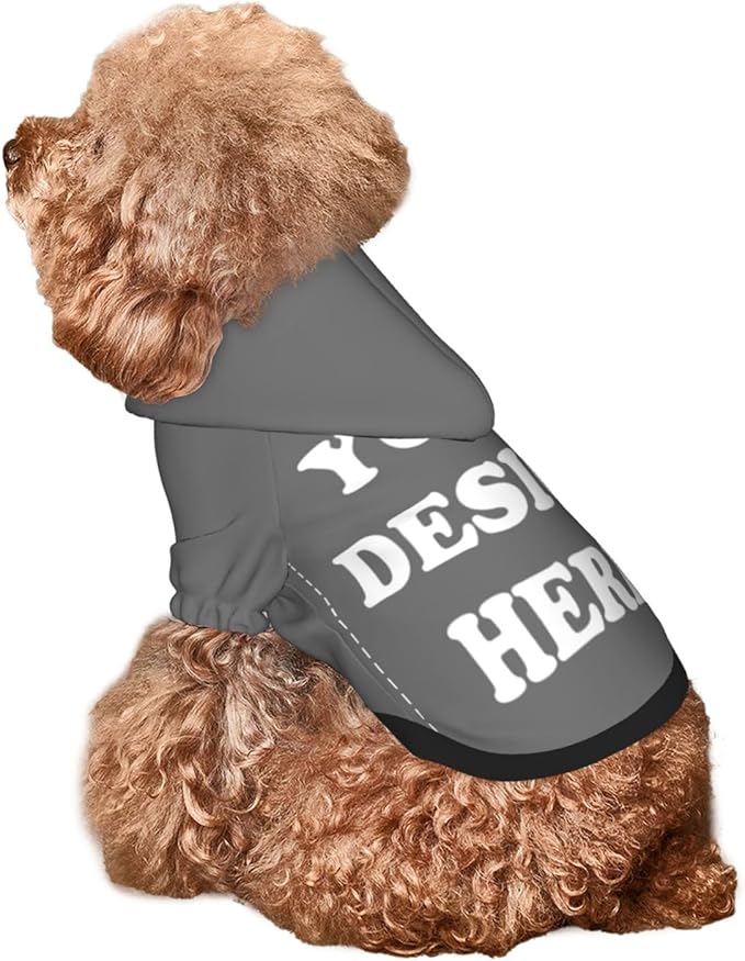 Personalized Dog Hoodie, Custom Dog Costumes for Small Dogs, Holiday Happy Dog Clothes Football Pet Shirt Sweater with Name Number for Girl/Boy Cats/Kitten, Darkgrey, L