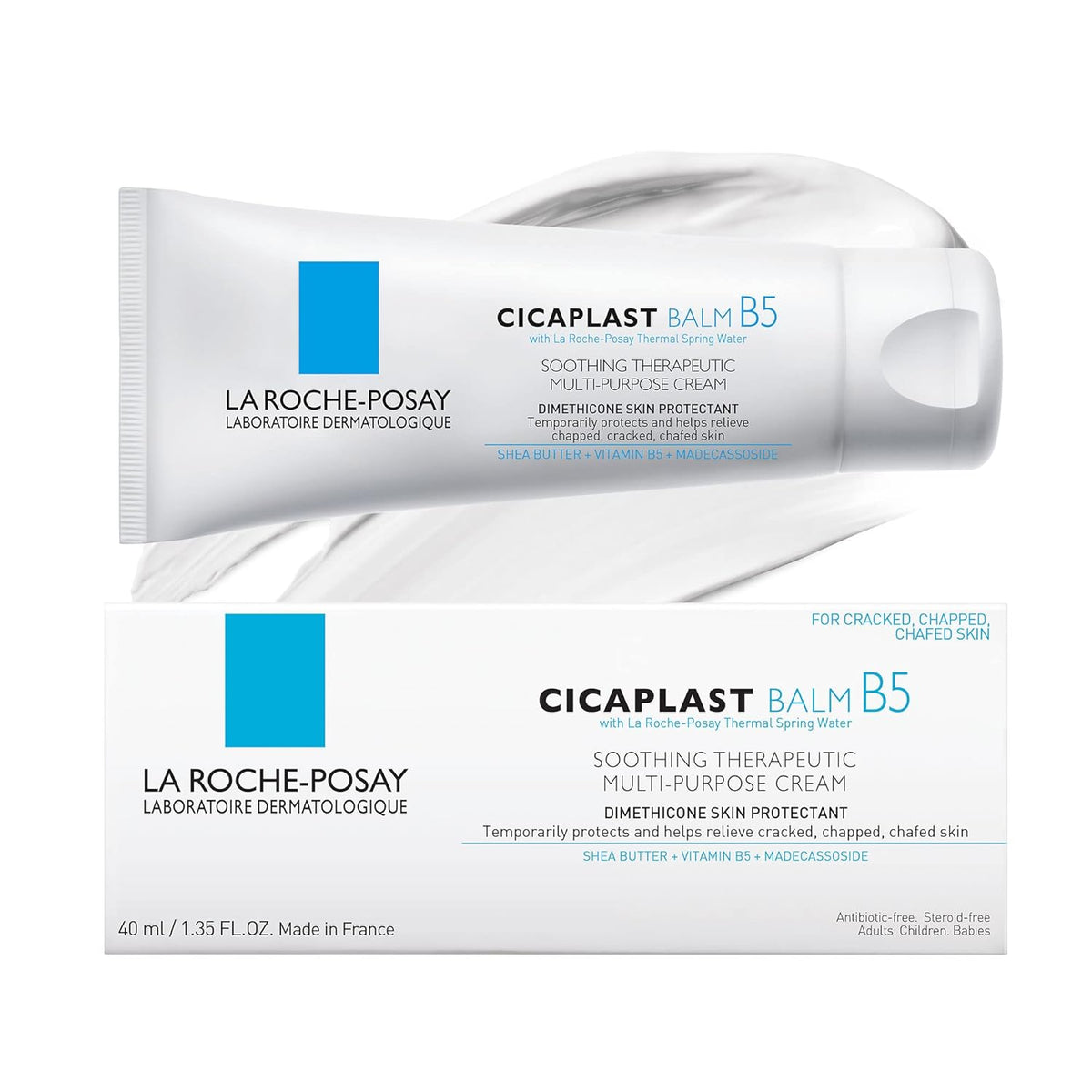 La Roche-Posay Cicaplast Balm B5, Healing Ointment and Soothing Therapeutic Multi Purpose Cream for Dry & Irritated Skin, Body and Hand Balm, Baby Safe, Fragrance Free