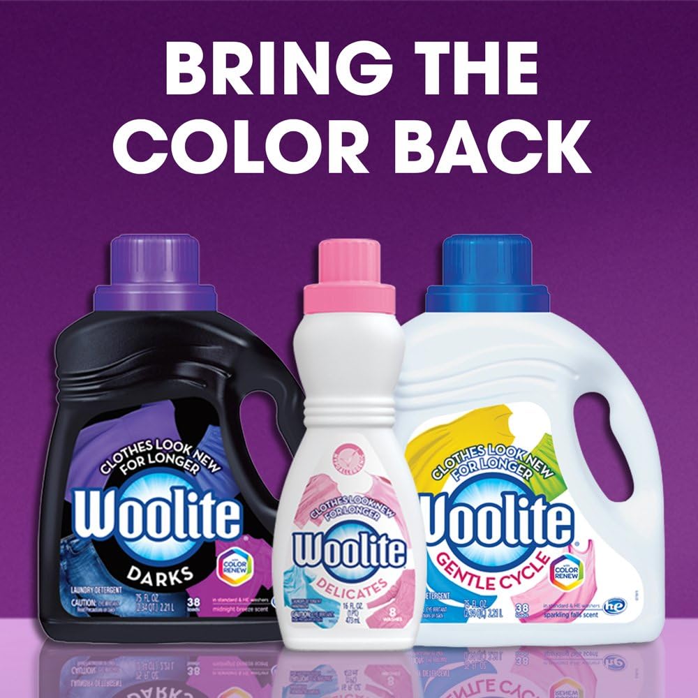 Woolite Delicates Hypoallergenic Liquid Laundry Detergent, 8 Loads, 16oz, Hand & Machine Wash