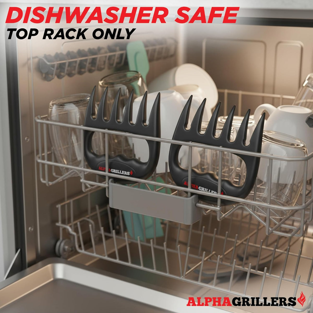 Alpha Grillers Meat Shredder Claws - BBQ Smoker Accessories Grilling Gifts for Men - Stocking Stuffers for Men - White Elephant Gifts Useful Ideas - Grill Tools for Pulled Pork