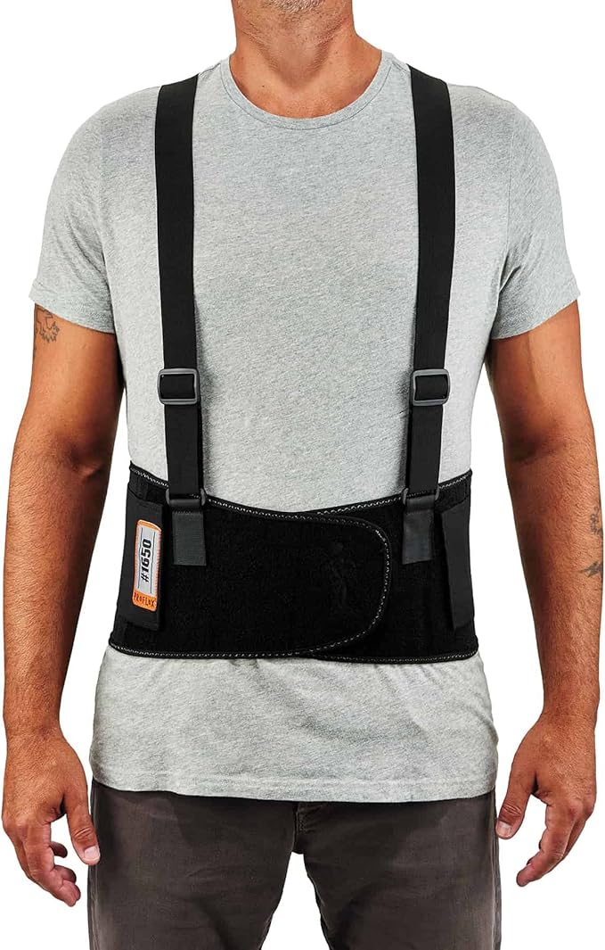 Ergodyne ProFlex 1650 Back Support Belt, 7.5" Elastic, Adjustable, Removeable Straps, Large