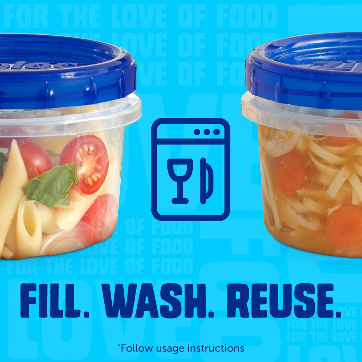 Ziploc Brand Twist n Loc Food Storage Containers, Leak Resistant Design, Small Round, 9 count