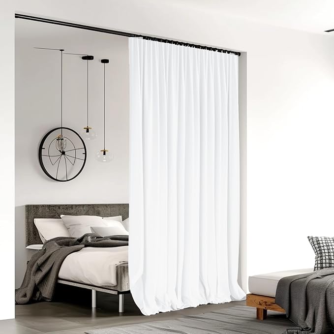 Room Divider Curtains for Ceiling Track Rod, 15 ft Wide x 7 ft Tall, 1 Panel