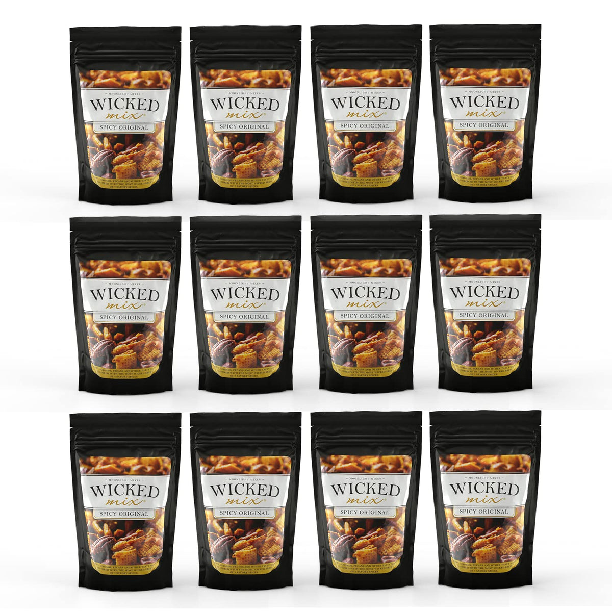Wicked Mix Snack Mix with Mixed Nuts - Sweet and Salty Snacks Trail Mix Snack Packs with Almonds, Cashews, Pretzels, Pecans - Healthy Snacks Zero Trans Fat in Resealable Bag (Original Mix, Pack of 3)