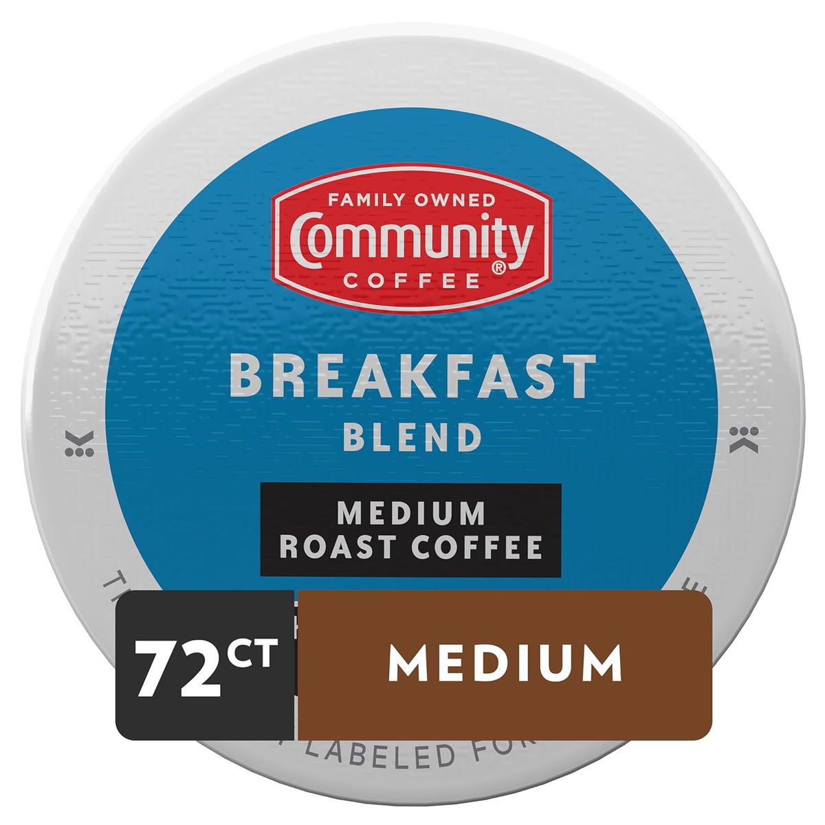 Community Coffee Breakfast Blend, Medium Roast, Single-Serve Keurig K-Cup Pods, 72 Count (Pack of 1)