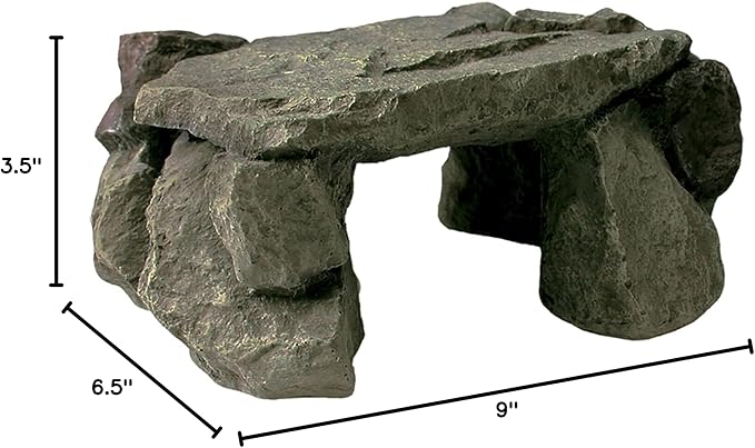 Zilla Pet Reptile Terrarium Shale Rock Den Décor, Basking Rock and Hide for Bearded Dragons and Other Reptiles, Medium