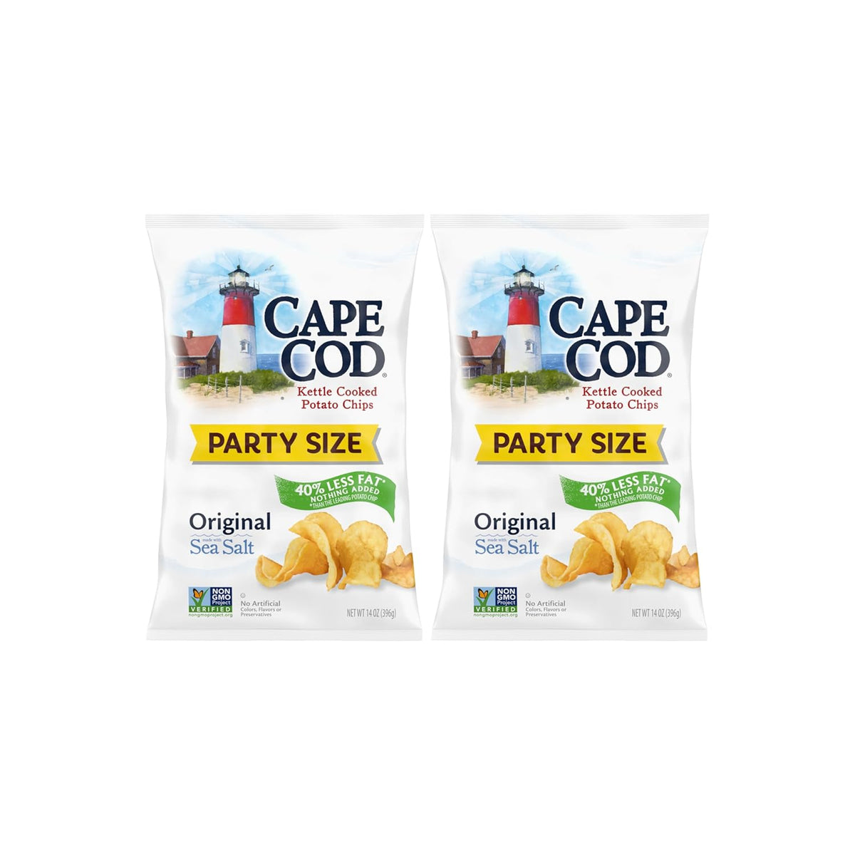 Cape Cod Potato Chips, Less Fat Original Kettle Chips, 1 Oz Snack Bags, 10 Ct