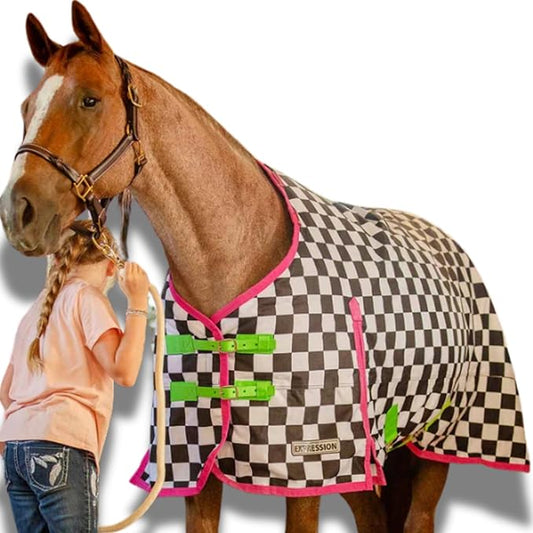 Jeffers Expression 1200 Denier Standard Neck Turnout Sheet, Skater Cowgirl, 87"- Waterproof, Breathable Horse Sheet with 0g Polyfill, No Insulation - Ideal Protection for Wind & Rain, Light Weight