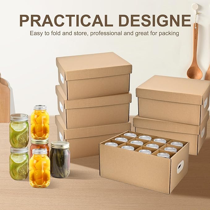 6 Pcs Canning Jar Storage,Fits 32 oz Jars Regular or Wide Mouth Canning Jar Storage,12 Cells, Mason Jar Organizer.