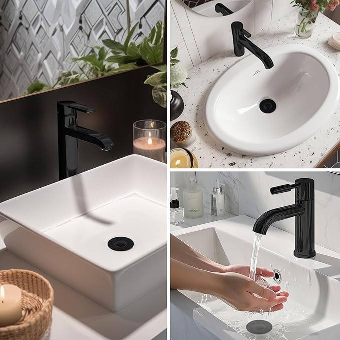 Hibbent Upgraded 3 in 1 Bathroom Sink Drain Strainer, Universal Pop Up Stopper with Removable Stainless Steel Filter Basket Hair Catcher, Sink Plug for 1.1''~2.36'' Basin, Oil-Rubbed Bronze