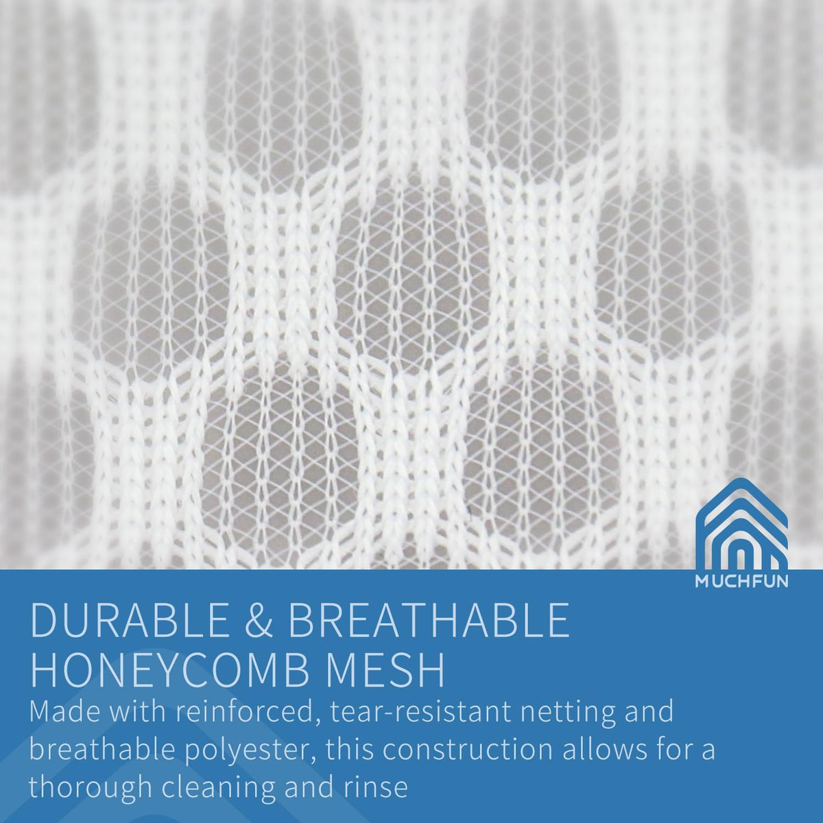 Muchfun 3Pcs Durable Honeycomb Mesh Laundry Bags for Delicates 12 x 16 Inches (3 Medium)
