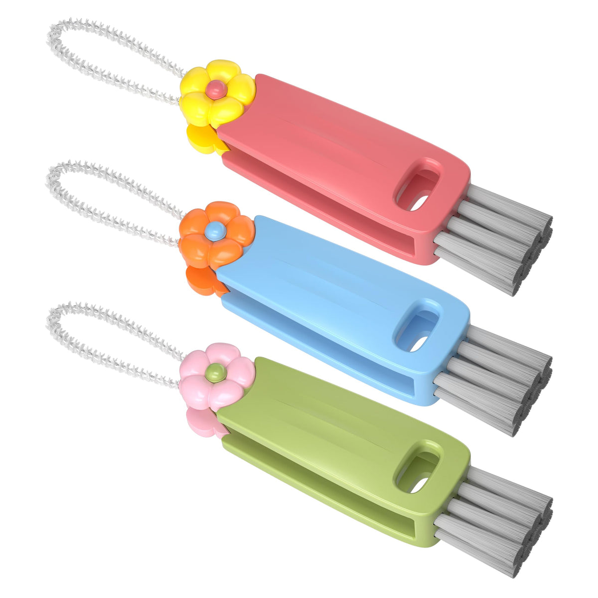 3 in 1 Cup Lid Gap Cleaning Brush Set, Multifunctional Bottle Cleaning Brush, Cup Lid Gap Cleaner, Home Kitchen Crevice Brush Tools(Multicolor)