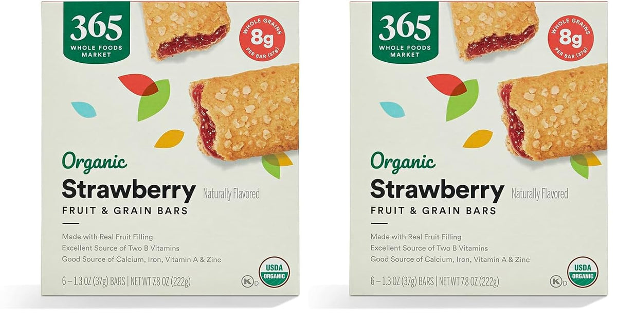 365 by Whole Foods Market, Organic Strawberry Cereal Bar 6 Count, 7.8 Ounce