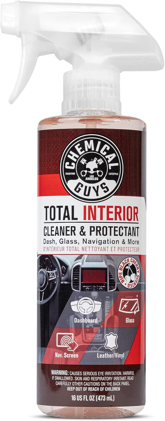 Chemical Guys Total Interior Cleaner & Protectant - Black Cherry, Car Cleaning Spray, Cleans and Protects Leather, Vinyl, Plastic, Rubber, and Glass, Safe for Trucks, SUVs, Jeeps, RVs & More - 16 oz