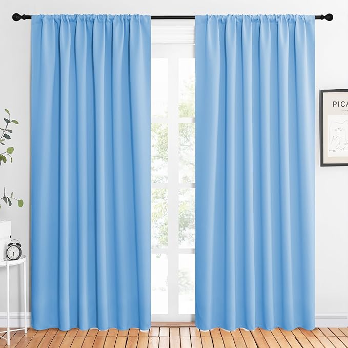 NICETOWN 2 Panels Blackout Curtains, Rod Pocket Thermal Insulated Drapes 84