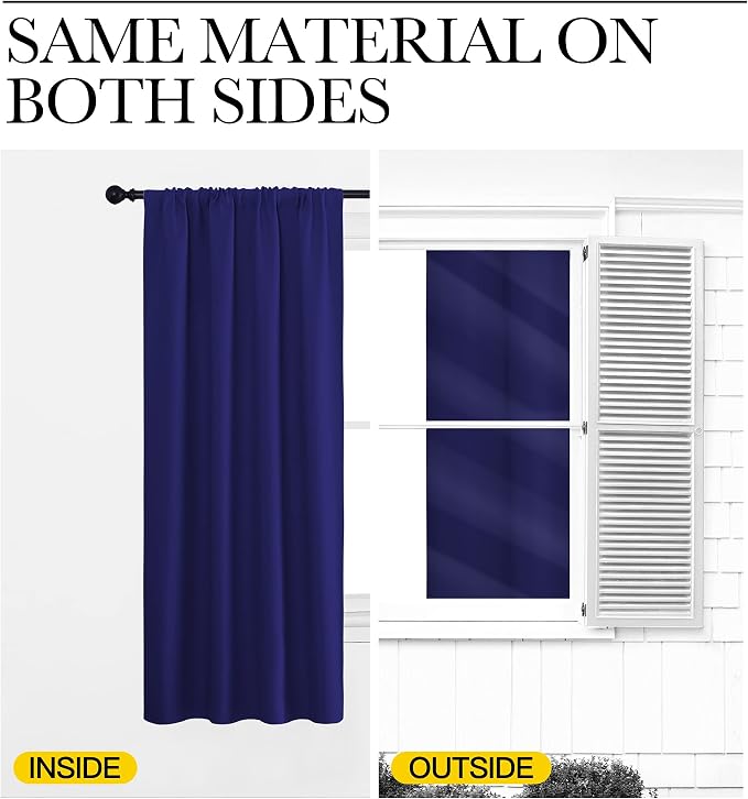 NICETOWN Navy Blue Curtains Blackout Draperies