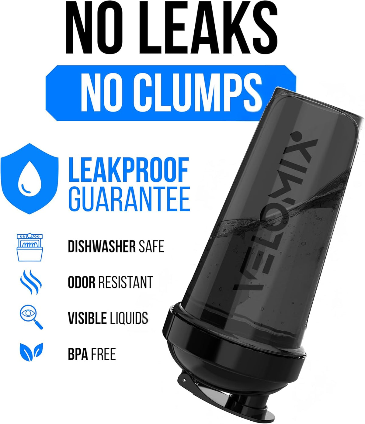 VELOMIX -4 Pack- 28 oz Protein Shaker Bottles for Protein Mixes - 4x Wire Whisk | Leak Proof Shaker Cups for Protein Shakes | Protein Shaker Bottle Pack (Silver Mix)