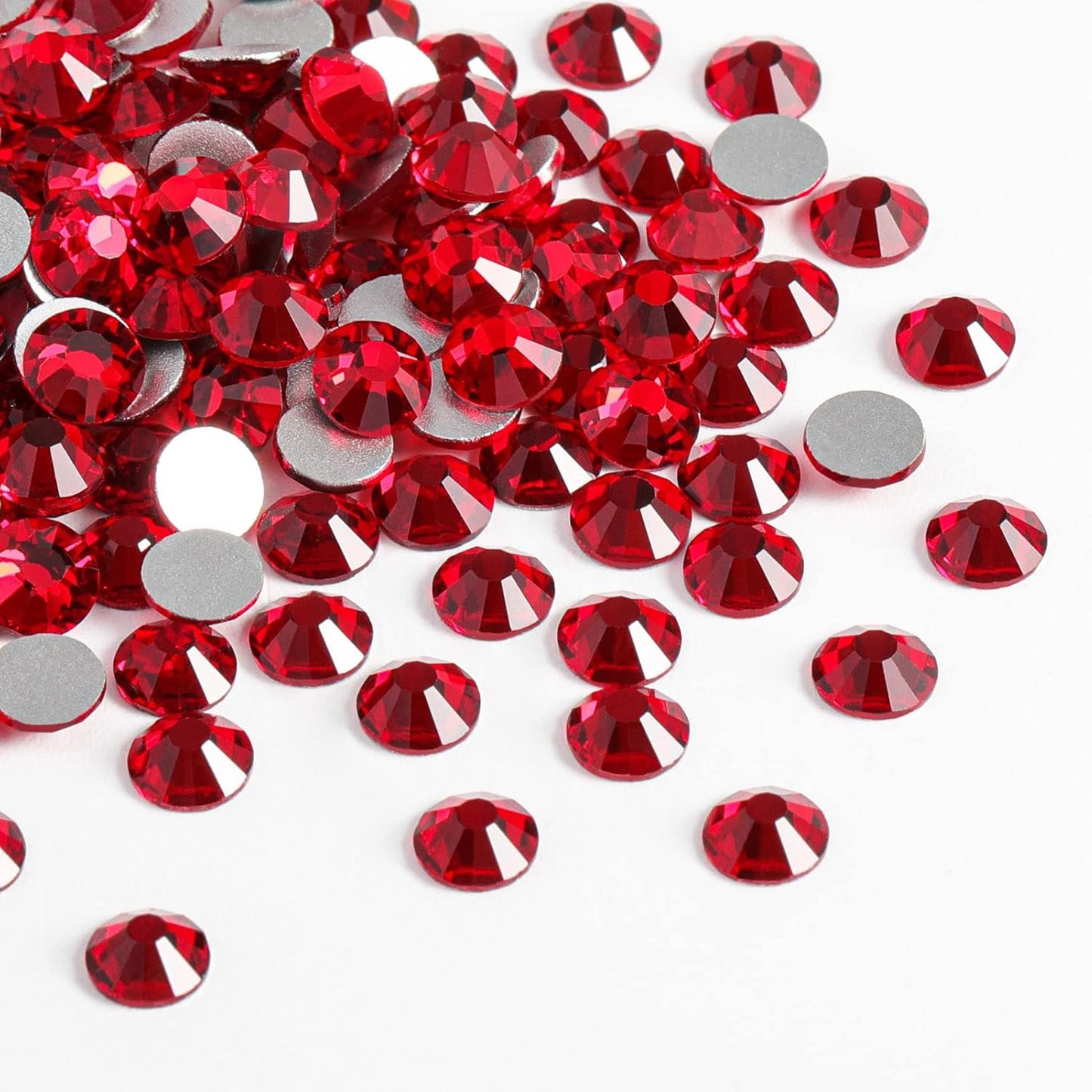 Beadsland 1440 Pieces Flat Back Crystal Rhinestones Round Gems,Siam,SS8,2.3-2.5mm
