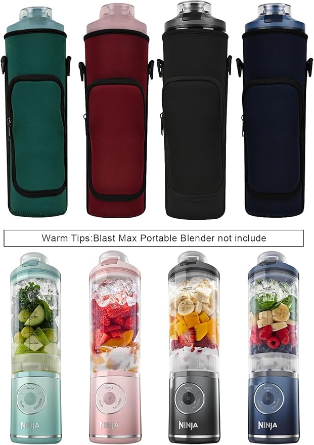 Blender Storage Sleeve Blender Travel Bag for Ninja Blast Max Portable Blender BC251NV/BC251GY/BC251MT/BC251PK/BC251LD/BC251IV with Shoulder Strap and Accessory Pocket (Blue)