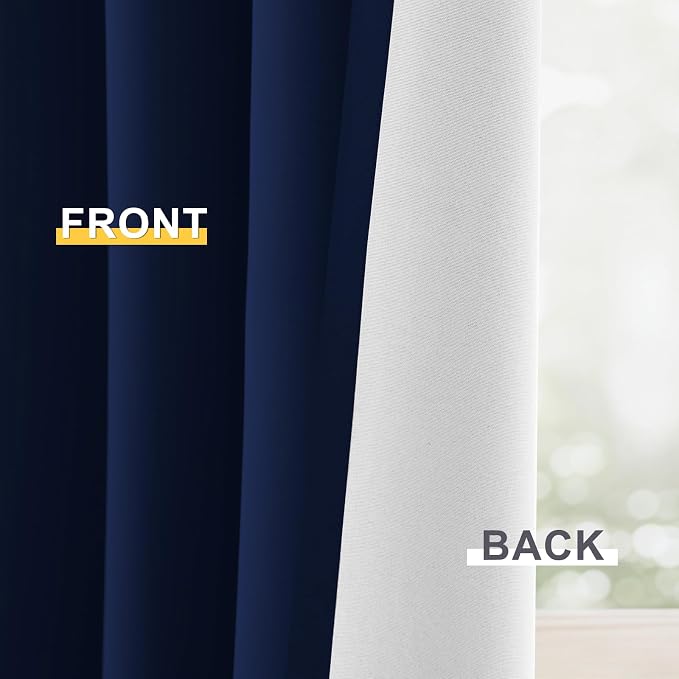 Yakamok 100% Blackout Curtain Panels 63 inches Cold and Light Blocking Drapes