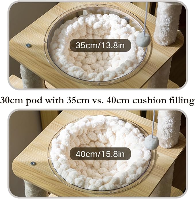 Cat Knitted Bed Mat, Extra-Soft Washable Warm Round Pads Cushions for Indoor Kittens, Cat Trees Towers, Perfect for Kneading and Sleeping (Blue,Small)