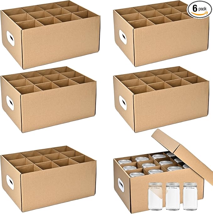 6 Pcs Canning Jar Storage,Fits 32 oz Jars Regular or Wide Mouth Canning Jar Storage,12 Cells, Mason Jar Organizer.