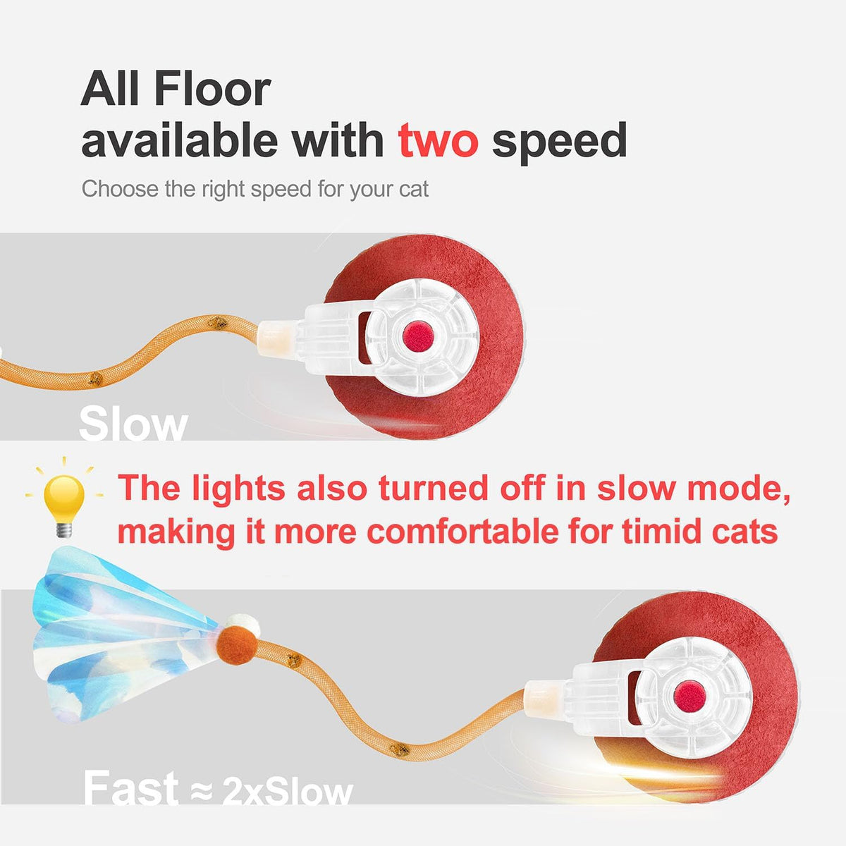Interactive Cat Toys for Indoor Cats,The 3rd Generation Agile Moving Cat Ball with Elastic Mesh Tail,Automatic Kitten Toys for Bored Indoor Adult Cats,Motion Activated (Orange)