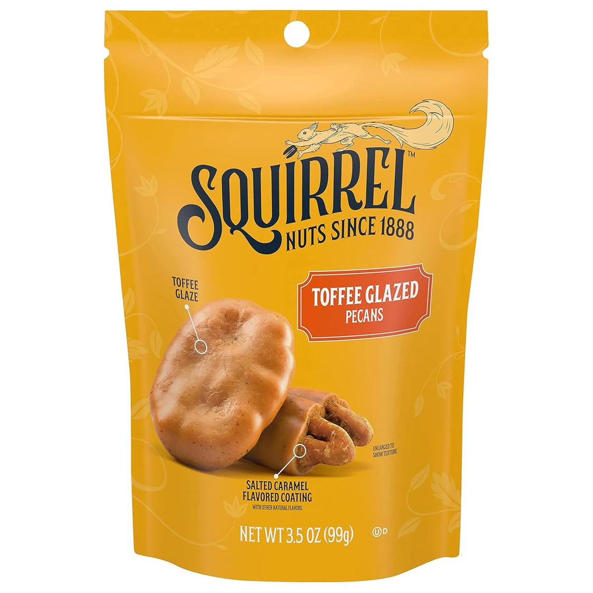 Squirrel Brand Sweet Brown Butter Cashews, 3.5 oz Resealable Bag, Gourmet Flavored Cashews Nuts, Gluten Free, Vegetarian