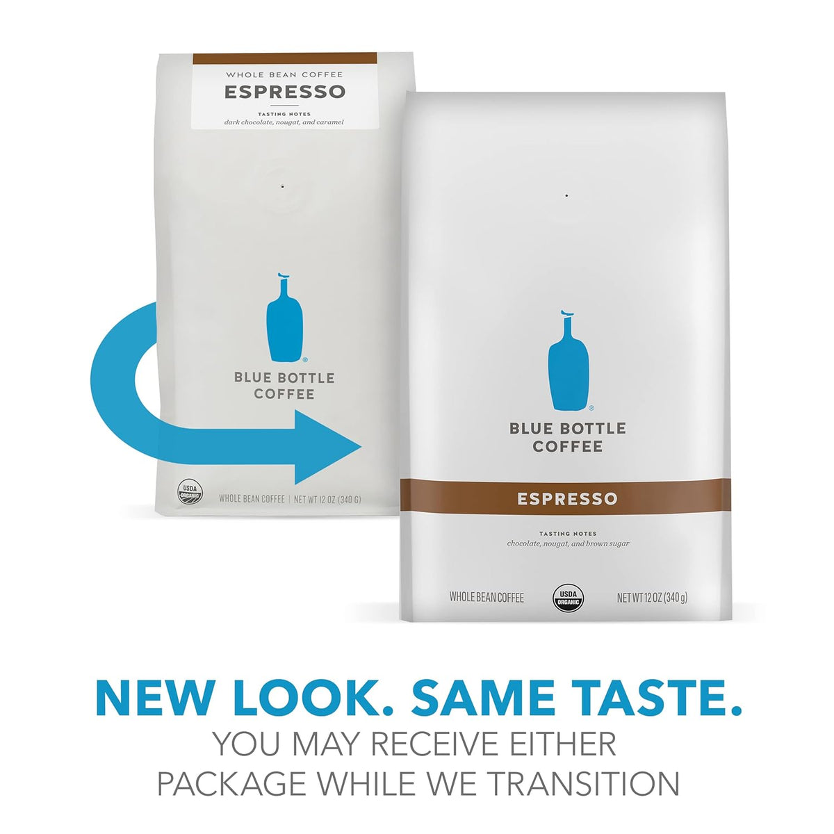 Blue Bottle Whole Bean Organic Coffee, Espresso, Dark Roast, 12 Ounce bag (Pack of 1)