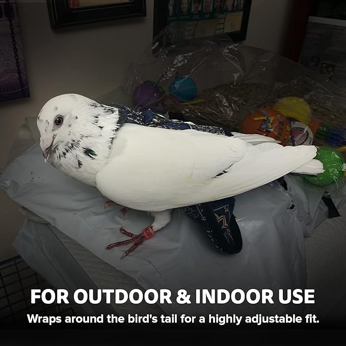 Hen Holster Wrap-Around Bird Diaper & Harness for Larger Pigeons, Small Breed - with Removable Liner, Adjustable Fit for Outdoor Adventures & Indoor Use, Easy to wear - Pink, XS