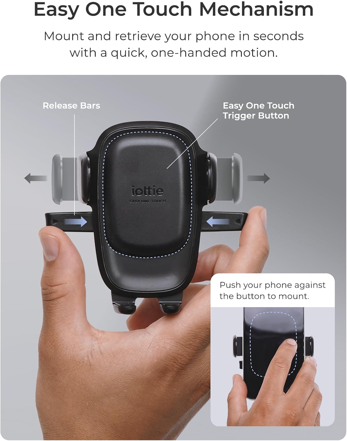 iOttie Easy One Touch Advanced Universal Car Mount Dashboard & Windshield Suction Cup Phone Holder for iPhone, Samsung, Google, All Smartphones