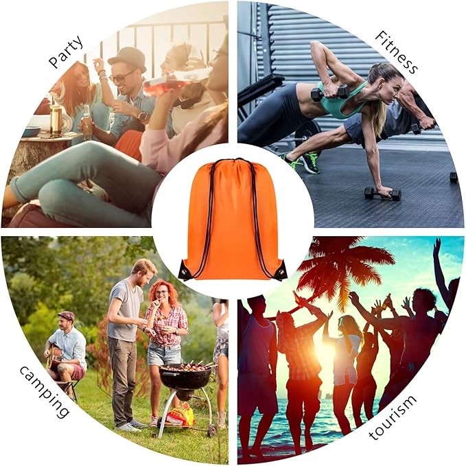 GoodtoU 32 Pcs Multicolor Drawstring Gym Backpack Bulk 16 Colors 15.5" x 13.5" Unisex Casual Sports Multi-Sport Foldable Cinch Bag