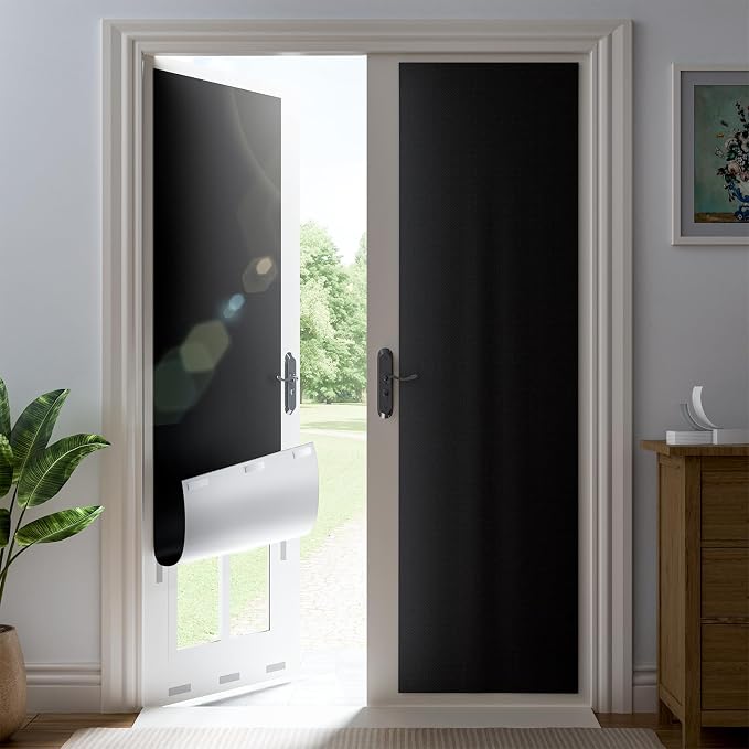 21" W x 72" L 100% Portable Blackout Curtains, Total Darkness No-Drill Black