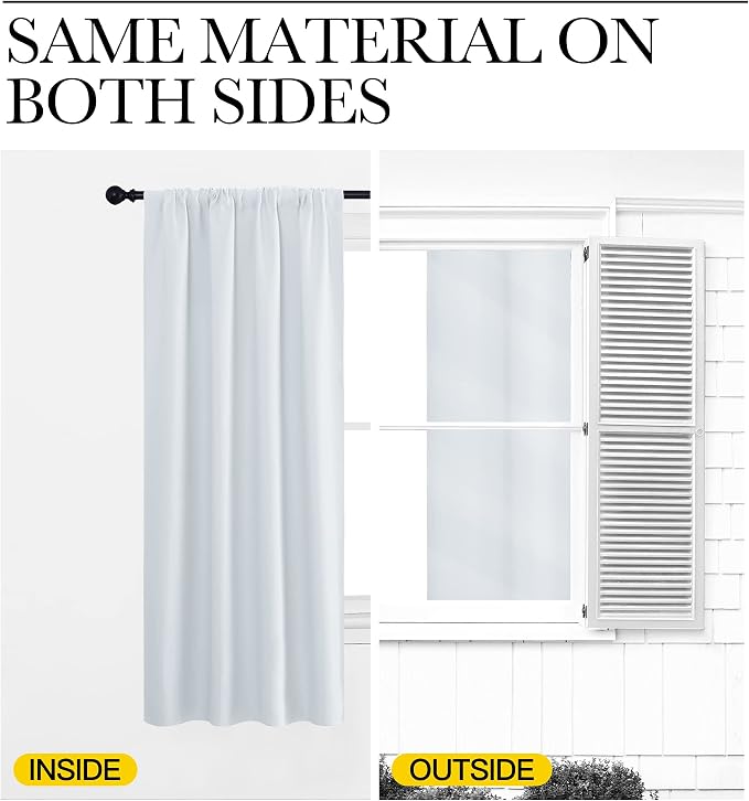 NICETOWN Greyish White Bedroom Curtain Panels