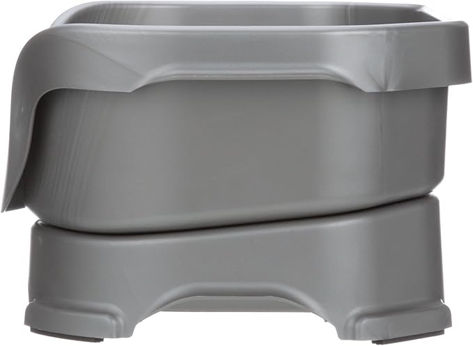 Neater Pet Brands Neater Feeder Deluxe Mess Proof Dog Bowls Elevated for Small Dogs Under 19 lbs, Made in USA, No Spill Raised Dog Food Bowl Stand Feeding Station, Food and Water Bowl Set, Grey