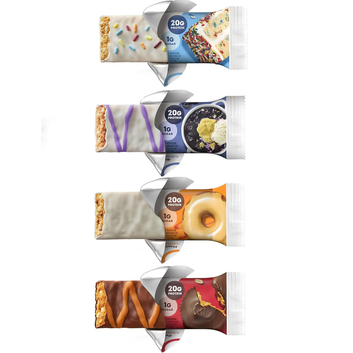 ONE Protein Bars, Sampler Variety Pack, Gluten Free with 20g Protein and 1g Sugar, Pantry Staples, 2.12 oz (8 Count)