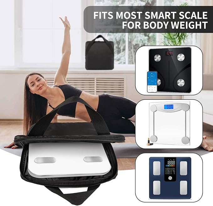 Yxmeiguo Carrying Travel Bag for Body Composition Monitor Scale Storage Bag Fits Most Smart Scale for Body Weight Portable Body Composition Monitor Scale Travel Storage Case with Reinforced Handle