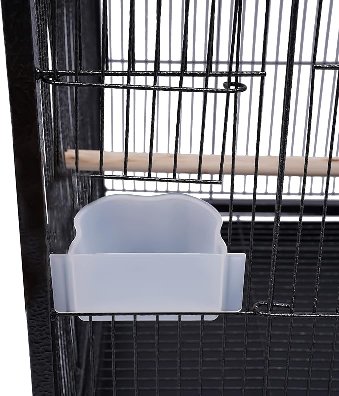 Bird Cage with Stand and Wheel,17.9x17.9x39.9 Inch Iron Rolling 360 Degree Birdcages View Spacious Interactive Roof for Parrots Finches Lovebirds Budgie Canaries Macaw Indoor Outdoor