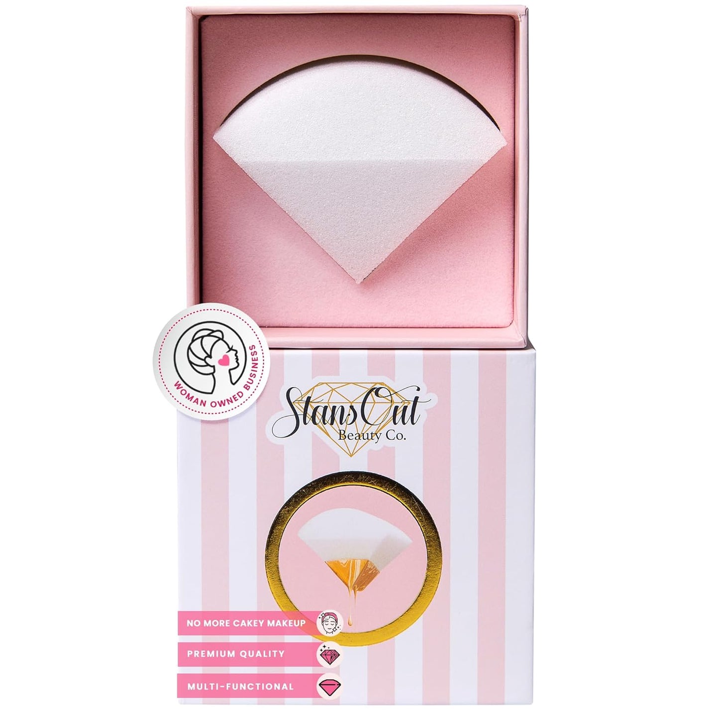 StansOut Memory Foam Makeup Sponge – No-Water-Needed Blender for Liquid, Cream & Powder Foundation – Airbrush Finish, Flawless Application