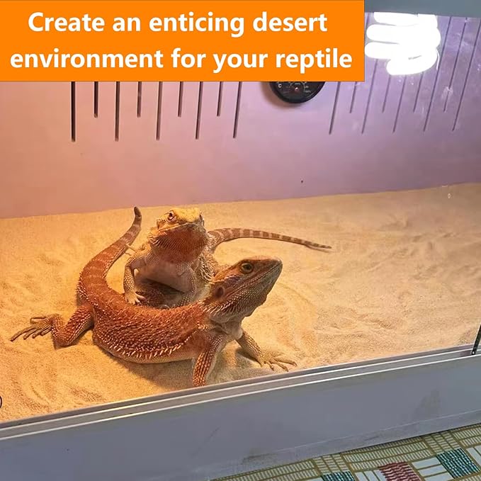 BNOSDM Reptile Sand Bearded Dragons Substrate Sands Lizard Terrarium Bedding Desert Blend for Snakes Geckos Chameleon Tortoise Frogs Scorpion Invertebrates Amphibian 2.2lb (Yellow)