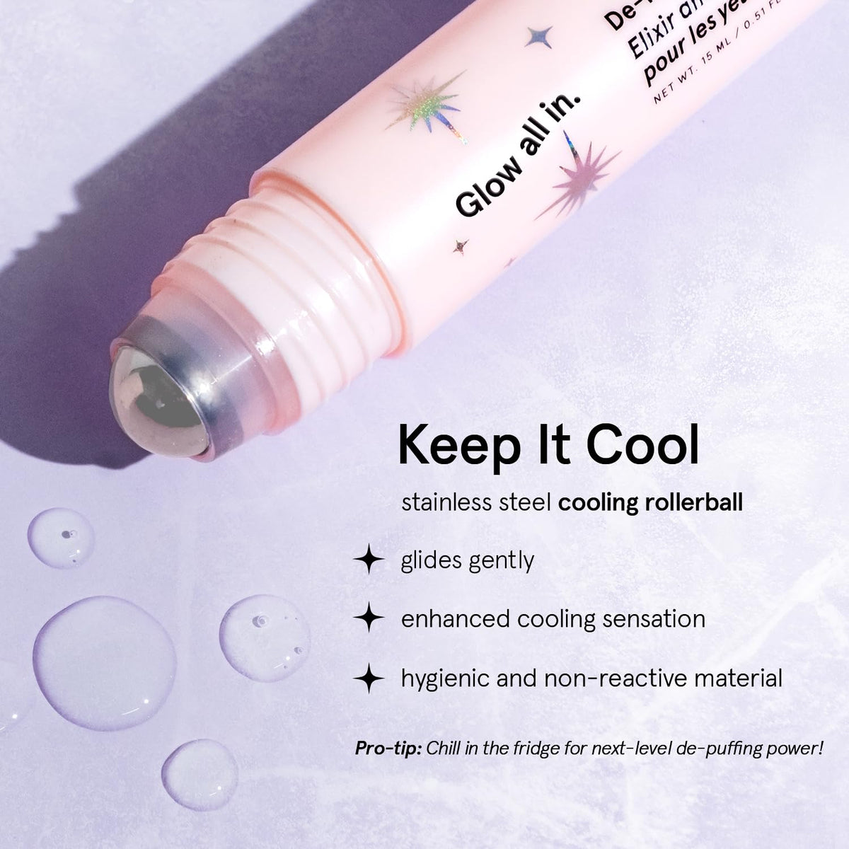 grace & stella Under Eye Brightener Roller - Airplane Travel Essentials - Travel Size Toiletries - Retinol & Caffeine Eye Serum for Puffiness, Dark Circles, Wrinkles - Vegan Skincare (15ml / 0.51floz)