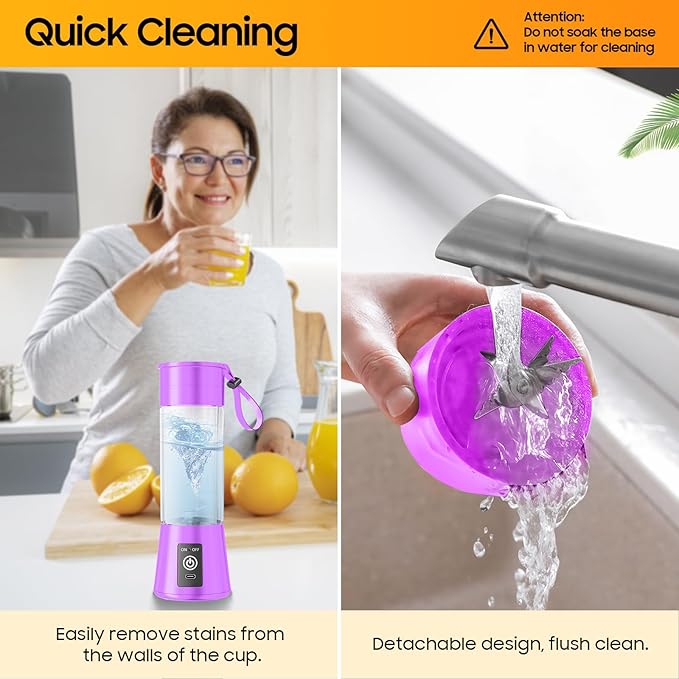 Personal Blender for Shakes and Smoothies - 2026 New Upgrade Cordless Portable Blender USB Rechargeable, 380Ml BAP Free Cup, Freshly Squeezed for Picnic/Sports, 20000Rpm/Min Speed