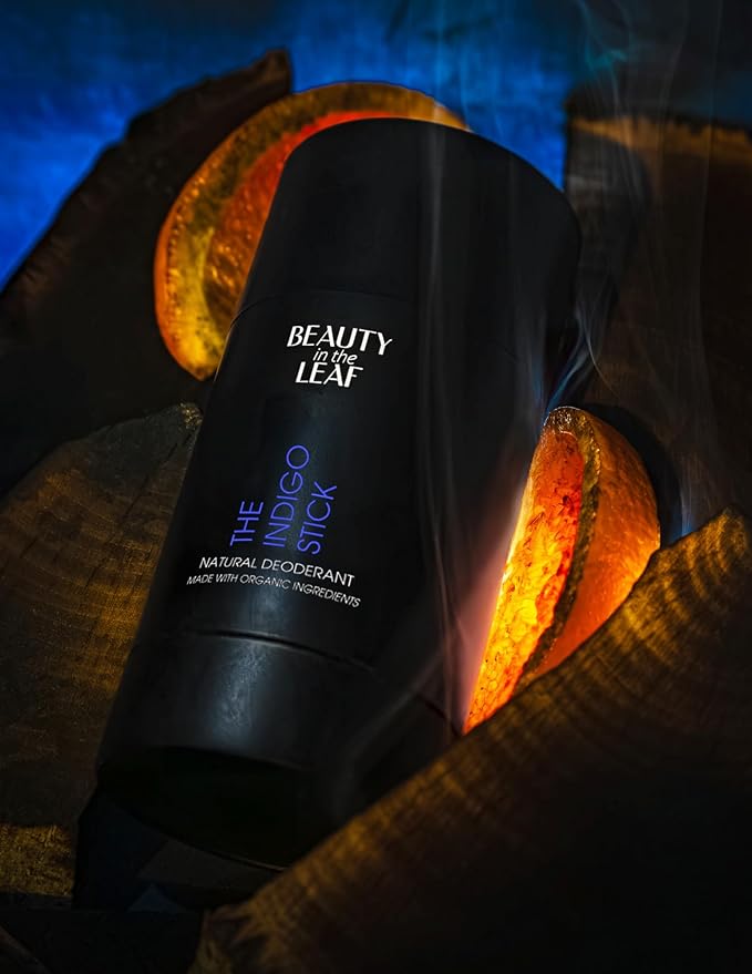 The Indigo Stick Natural Deodorant | Made in USA with Organic Ingredients | Aluminum-Free | 100% Vegan | Sandalwood Citrus Scent | Detoxifying Charcoal & Probiotic Odor Control Formula | 20% MORE