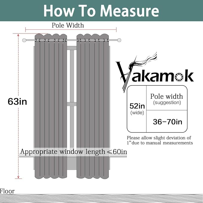 Yakamok Sage 100% Blackout Curtains, Total Blackout Lined Curtain Panels