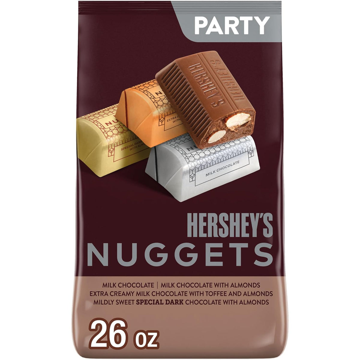 HERSHEY'S NUGGETS Assorted Chocolate Candy Party Pack, 26 oz