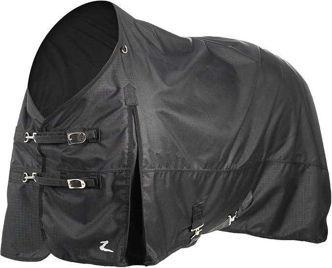 HORZE Nevada Heavy Weight 1200D Waterproof Horse Winter Turnout Blanket (400g Fill) - Black - 84 in