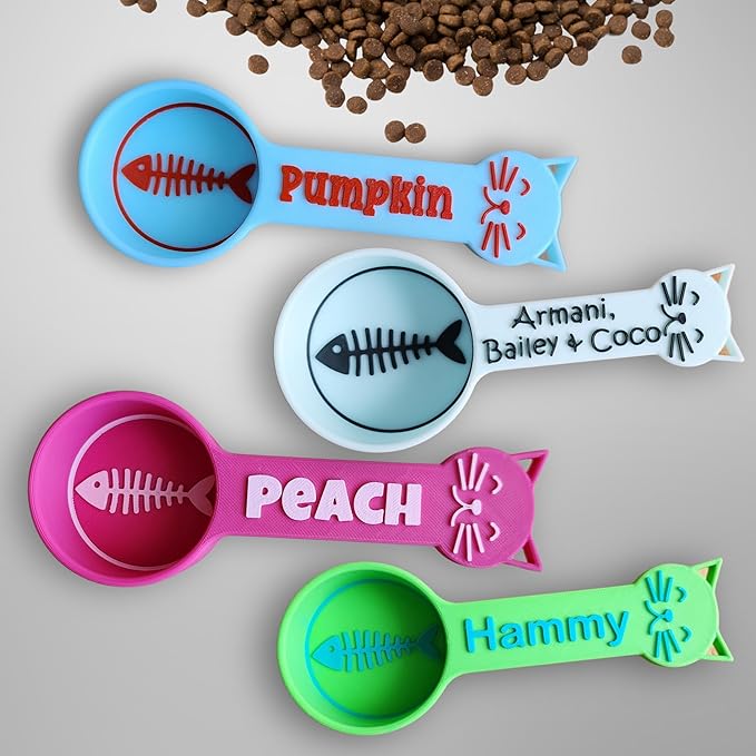 Personalized Cat Food Scoop, Cat Food Measuring Cup with Name, Kibble Scoop (16 oz - 2 cups)