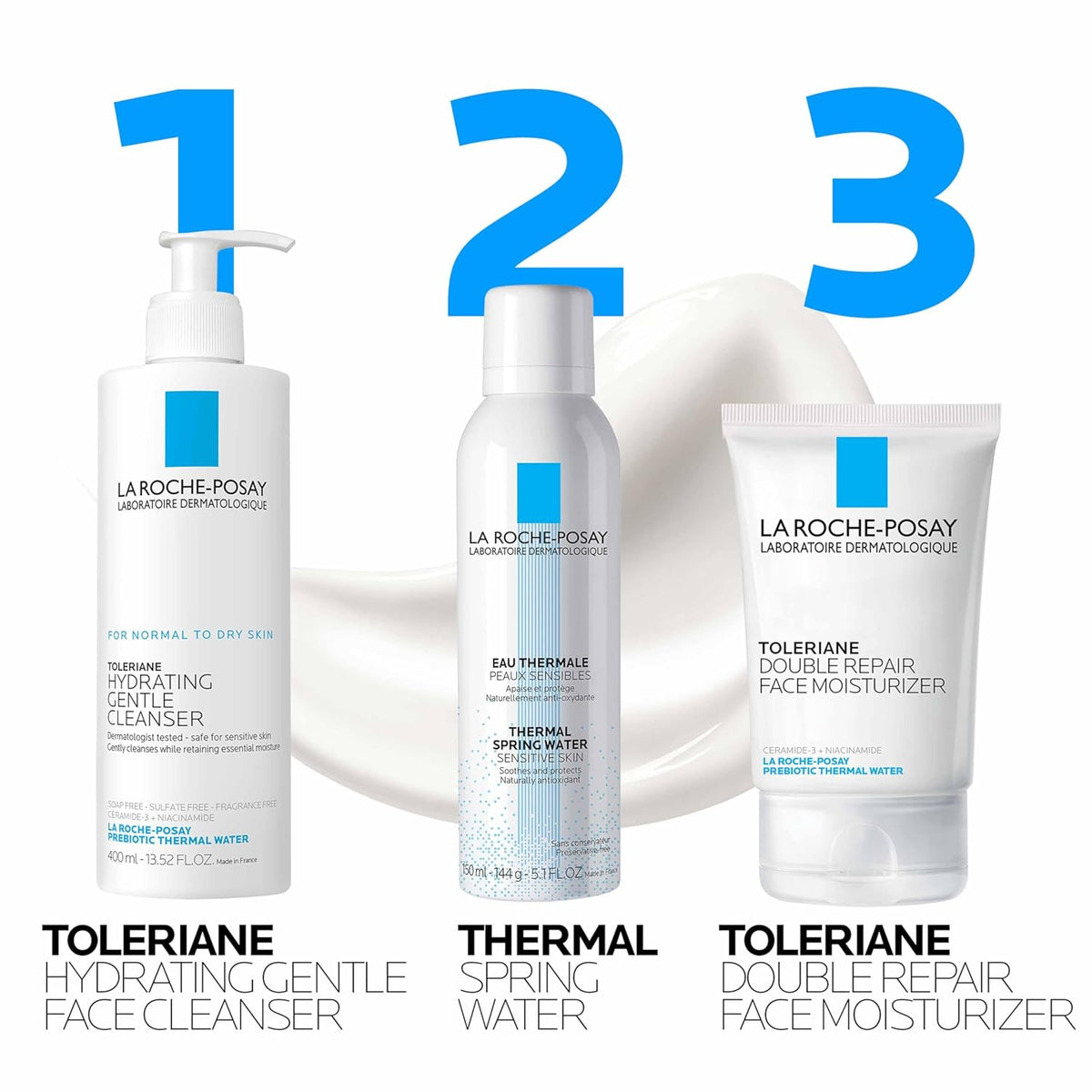 La Roche Posay Toleriane Double Repair Face Moisturizer, Daily Moisturizer Face Cream with Ceramide and Niacinamide for All Skin Types, Oil Free, Fragrance Free